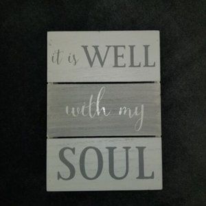 It Is Well With My Soul Gray White 5 x 7 Decor Wood Art Sign Plank Design Pallet
